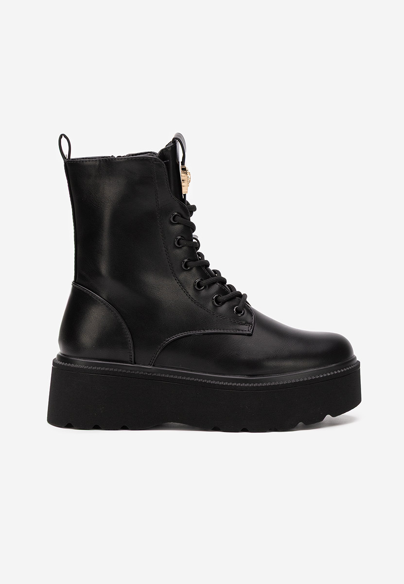 Alissia fekete telitalpú platform bakancs