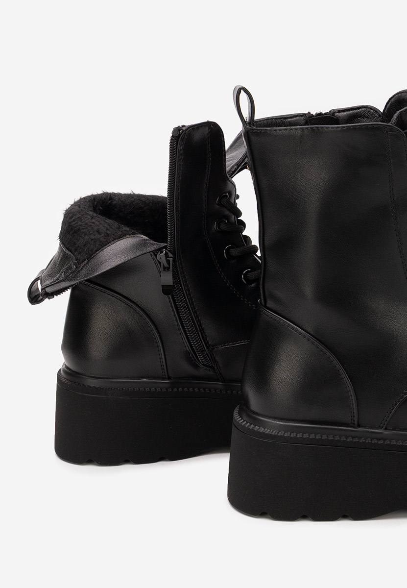 Alissia fekete telitalpú platform bakancs