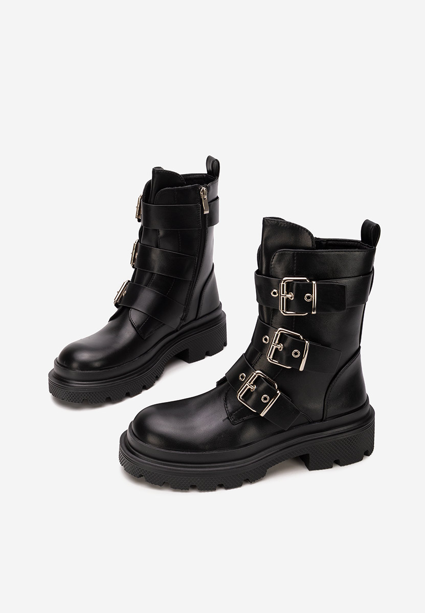 Mioala fekete rövid szárú csizma