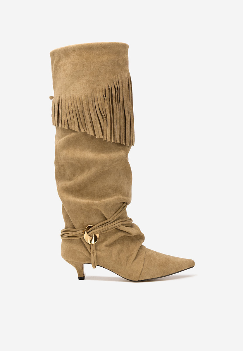 Marcela khaki telitalpú csizma 