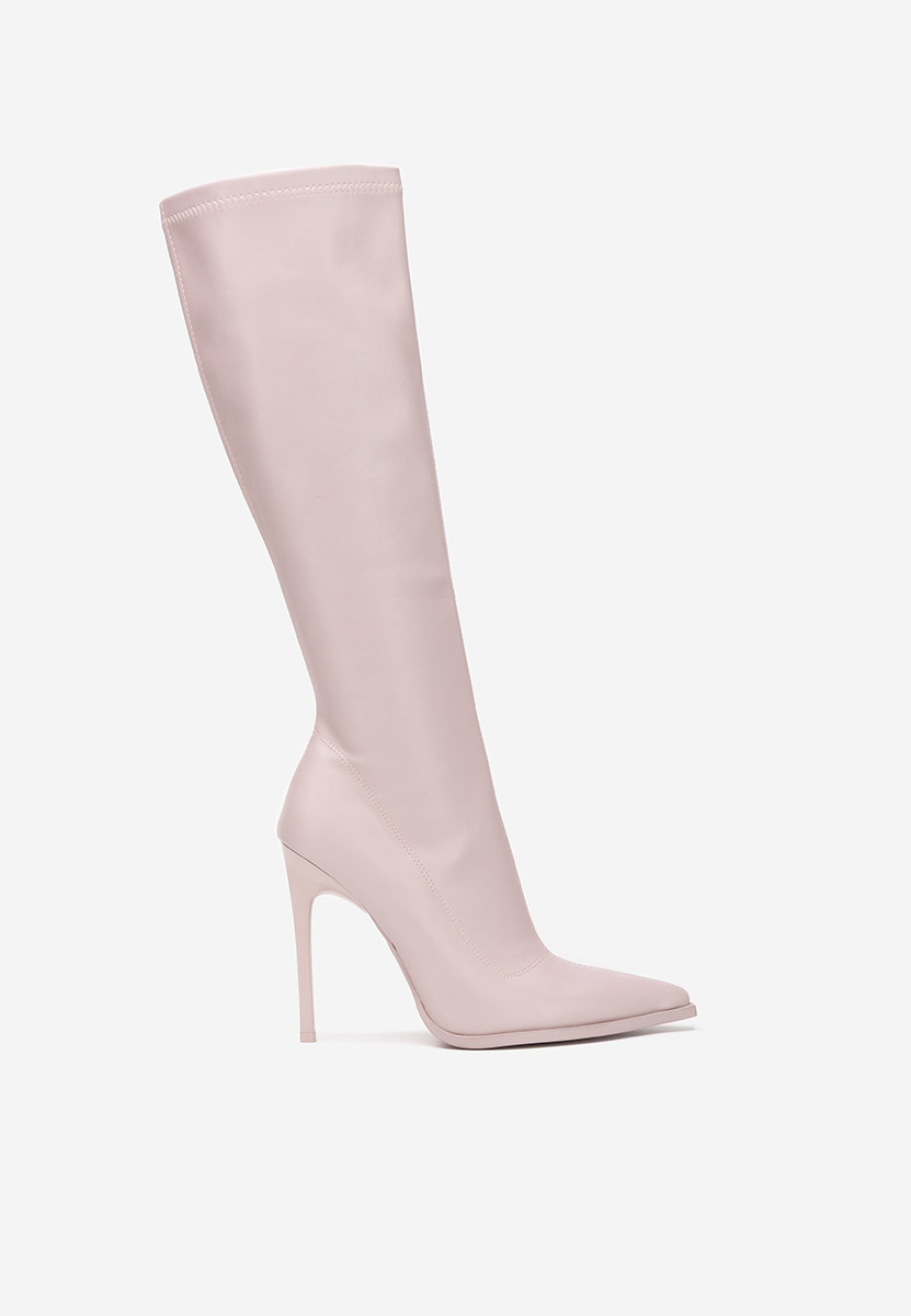 Larisia lila hosszú szárú tűsarkú csizma