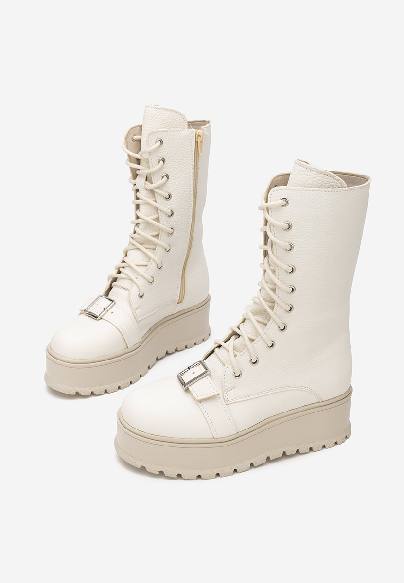 Sorelia v2 bézs női bőr bokacsizma