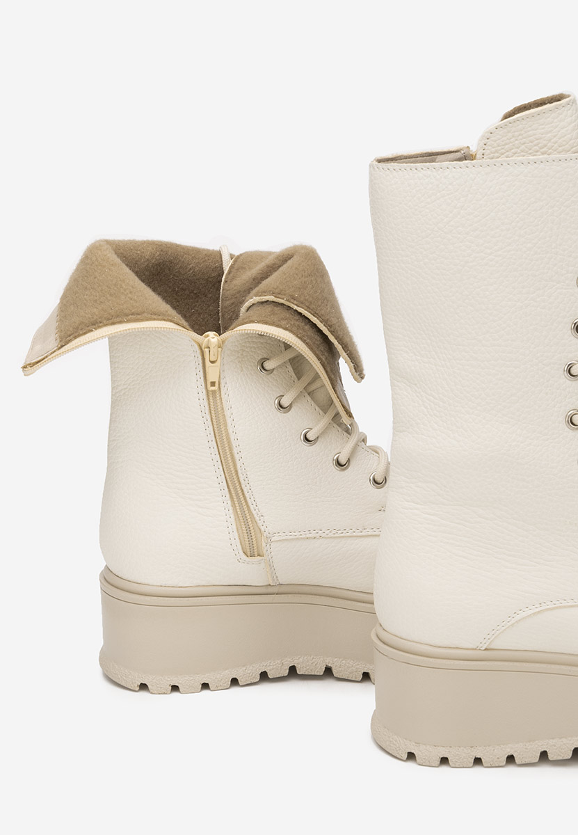 Sorelia v2 bézs női bőr bokacsizma