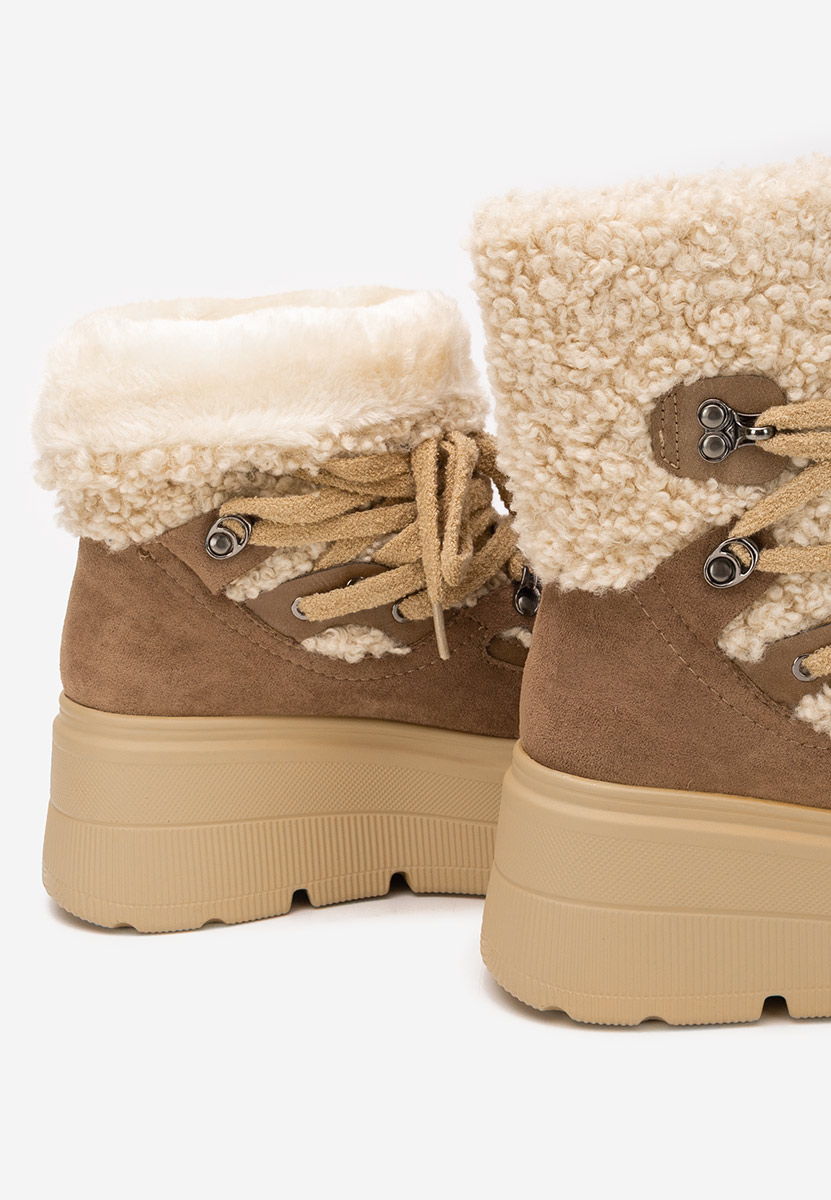 Norelia bézs telitalpú platform bokacsizma