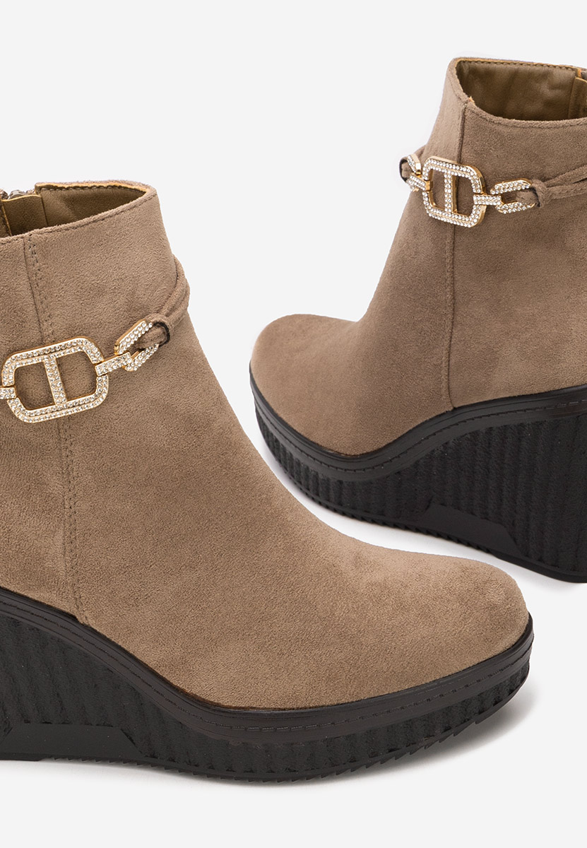 Charlet v3 khaki női platform bokacipő