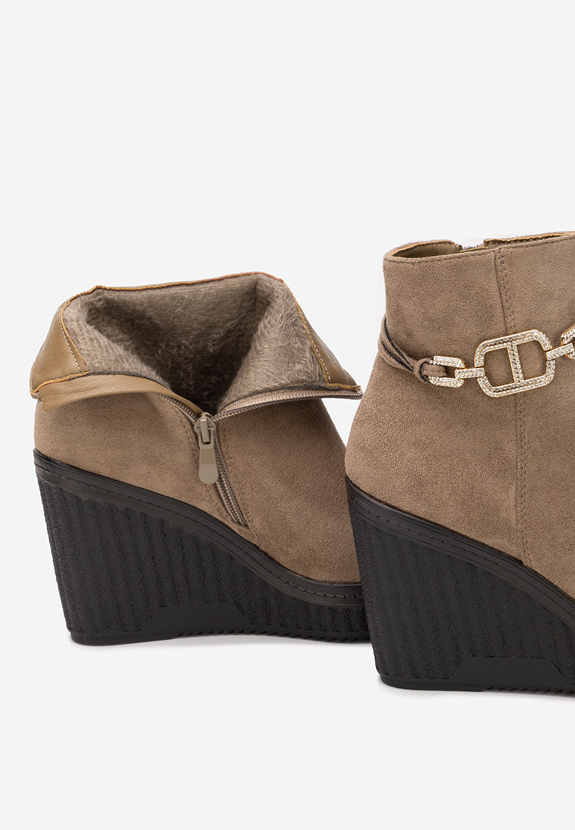 Charlet v3 khaki női platform bokacipő