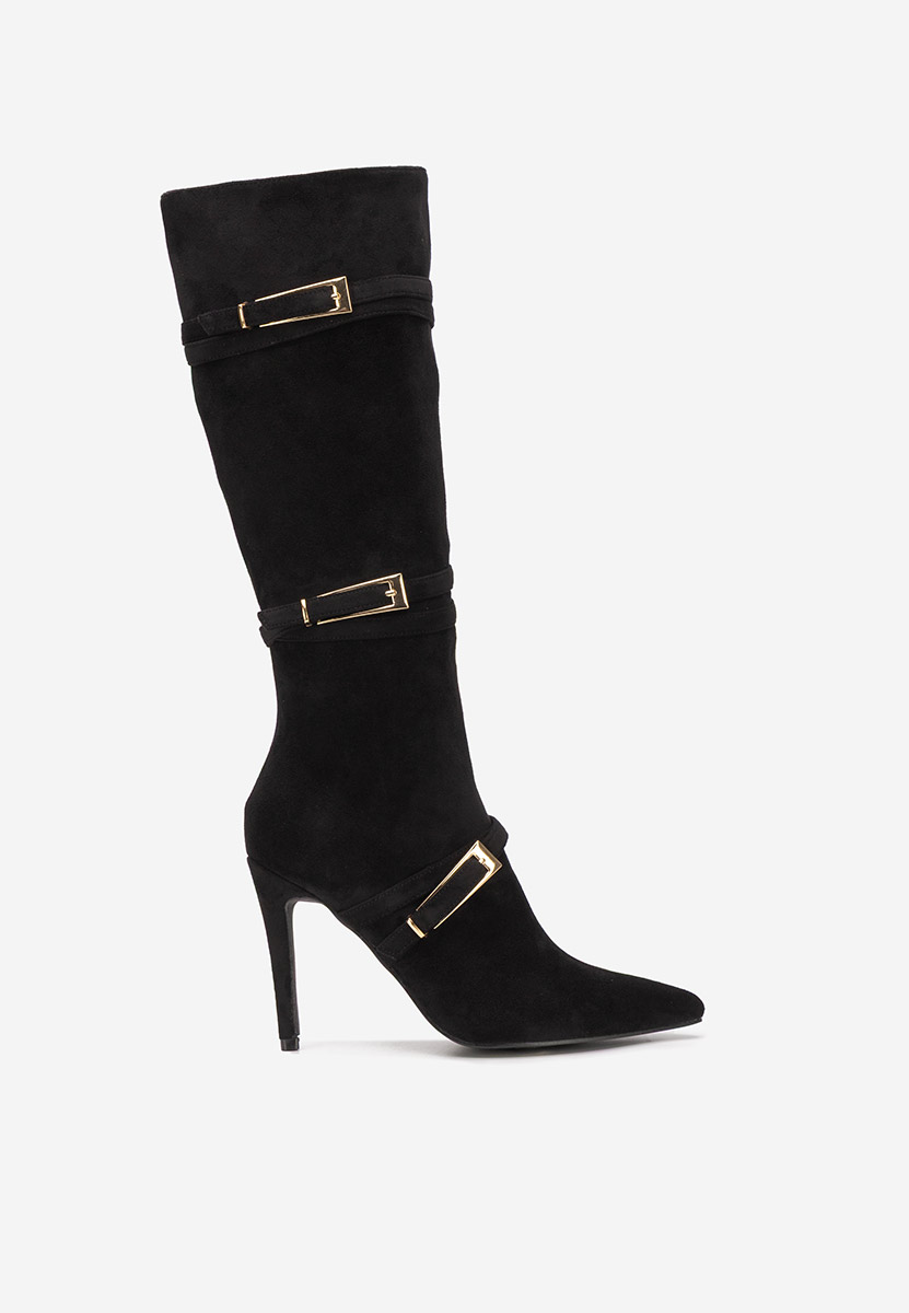 Ernesia fekete tűsarkú csizma