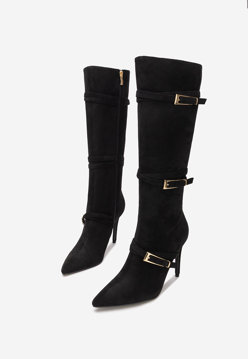 Ernesia fekete tűsarkú csizma