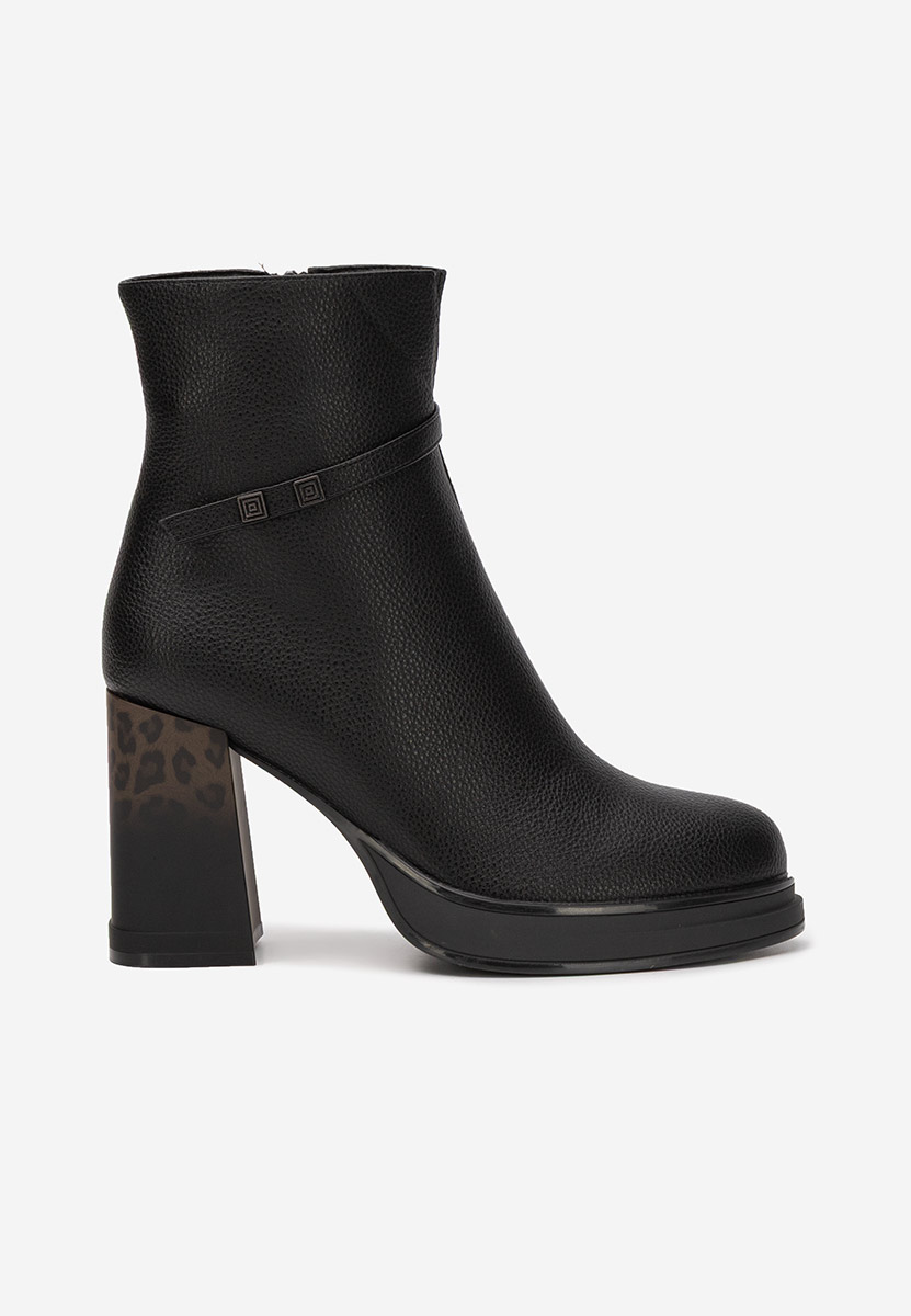 Rannia v2 fekete bokacsizma vastag sarokkal