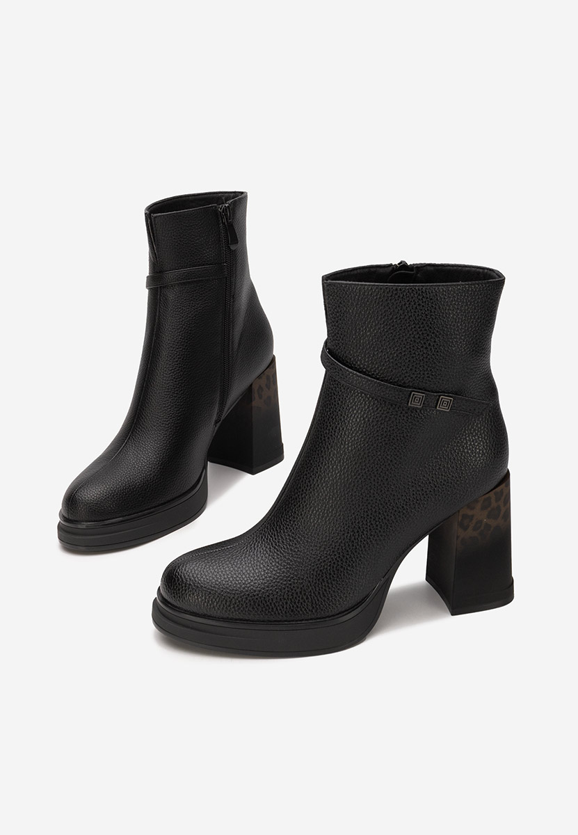 Rannia v2 fekete bokacsizma vastag sarokkal