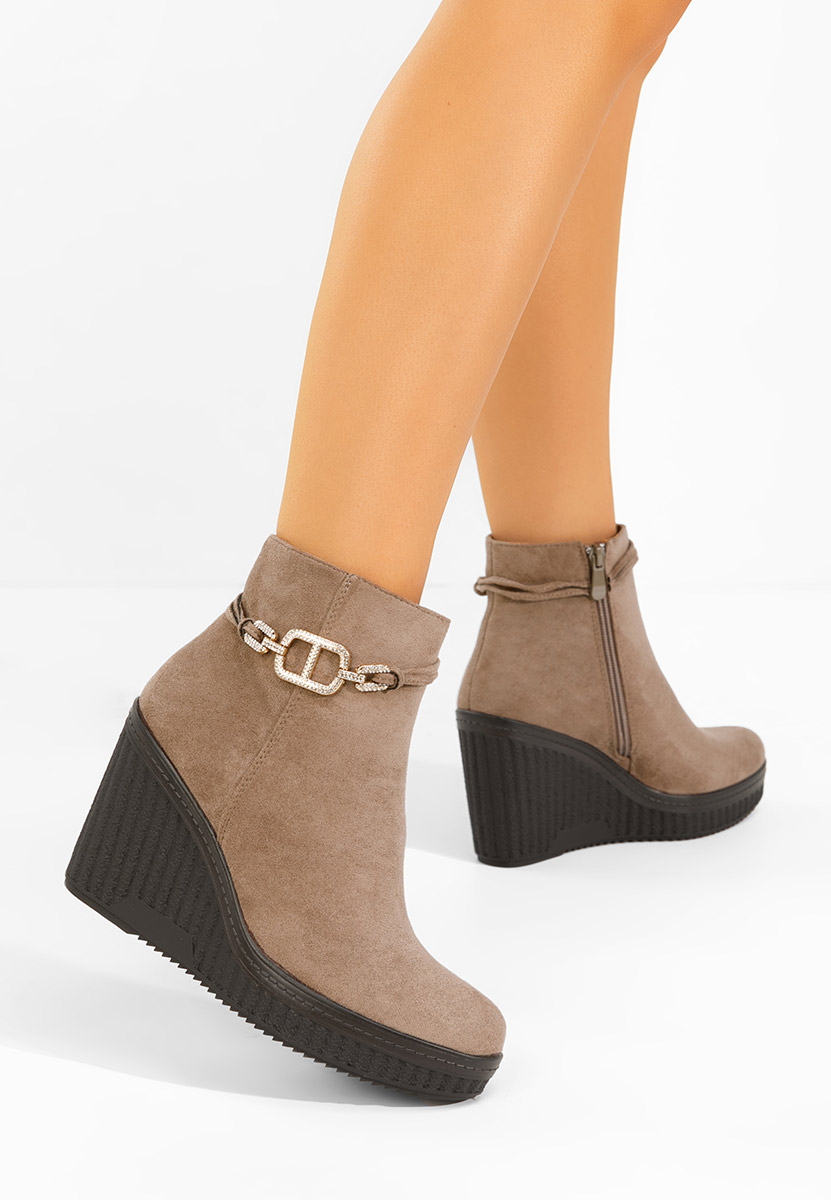 Charlet v3 khaki női platform bokacipő