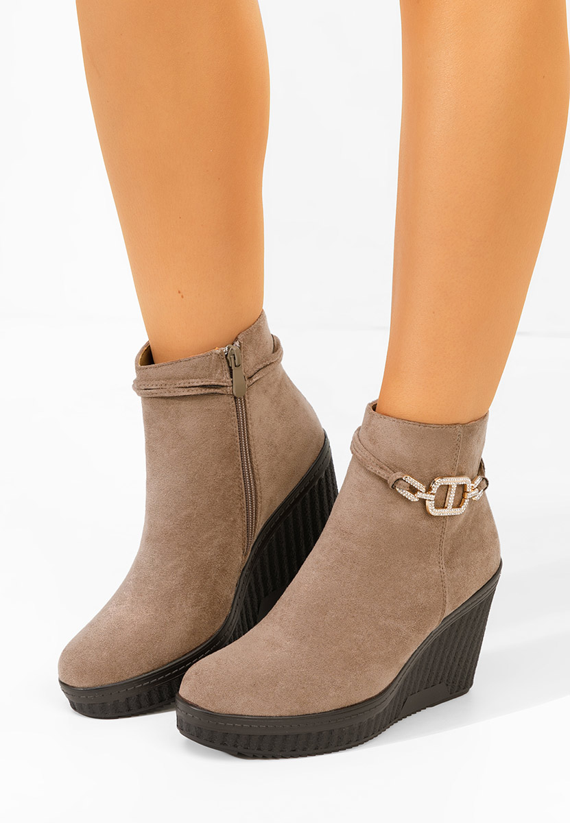 Charlet v3 khaki női platform bokacipő