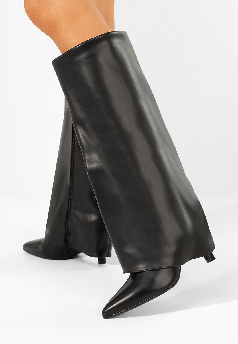 Brynora fekete tűsarkú csizma