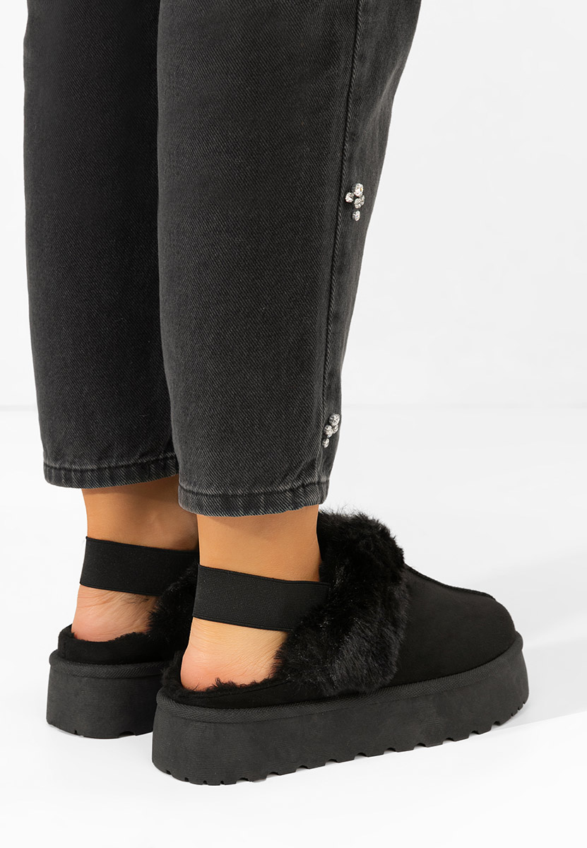 Edden fekete telitalpú platform papucs