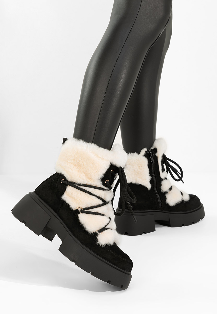 Aslyn fekete női téli bokacipő