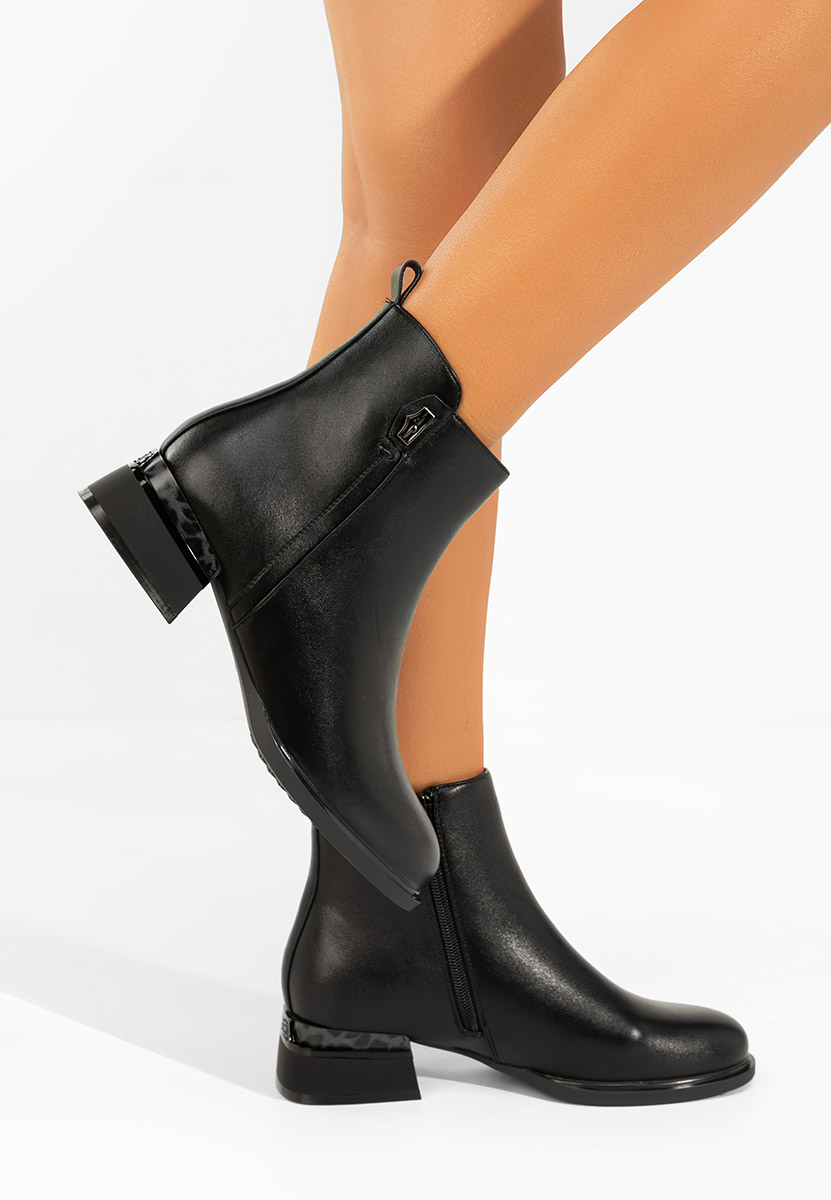 Ellenia fekete női bokacsizma