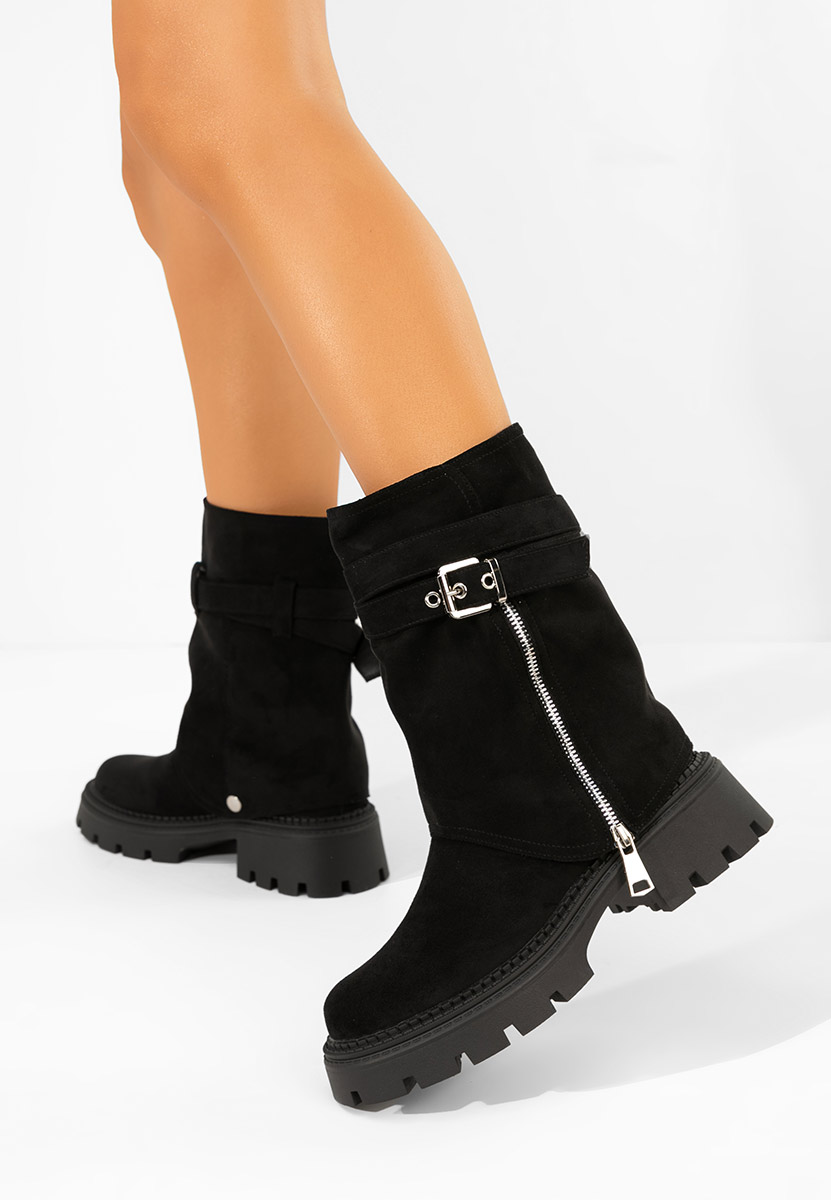 Ginesia fekete rövid szárú csizma