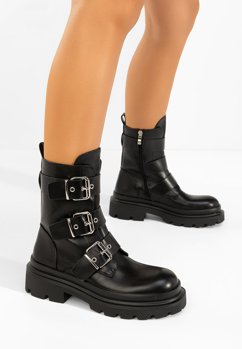 Mioala fekete rövid szárú csizma