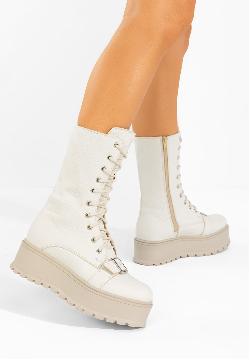 Sorelia v2 bézs női bőr bokacsizma