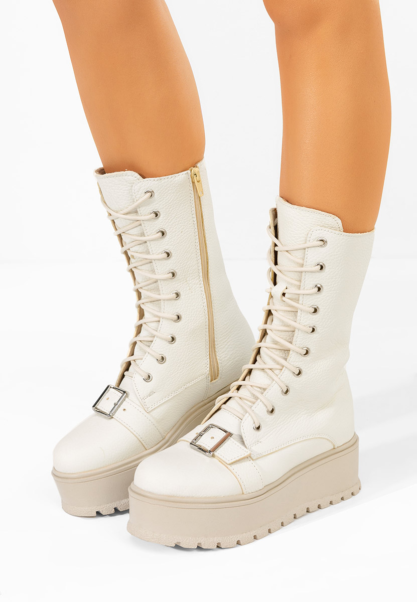 Sorelia v2 bézs női bőr bokacsizma