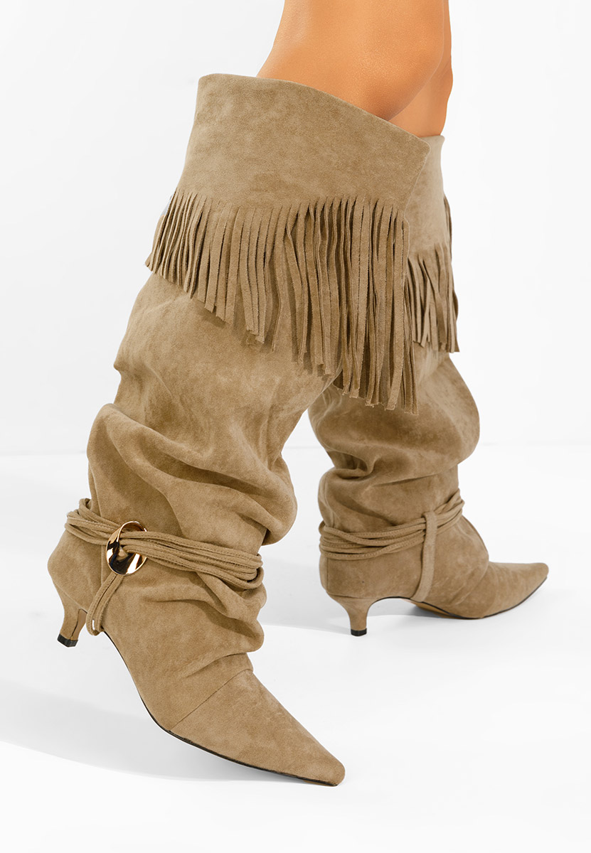 Marcela khaki telitalpú csizma 