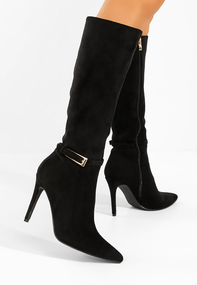 Narcisia fekete tűsarkú csizma