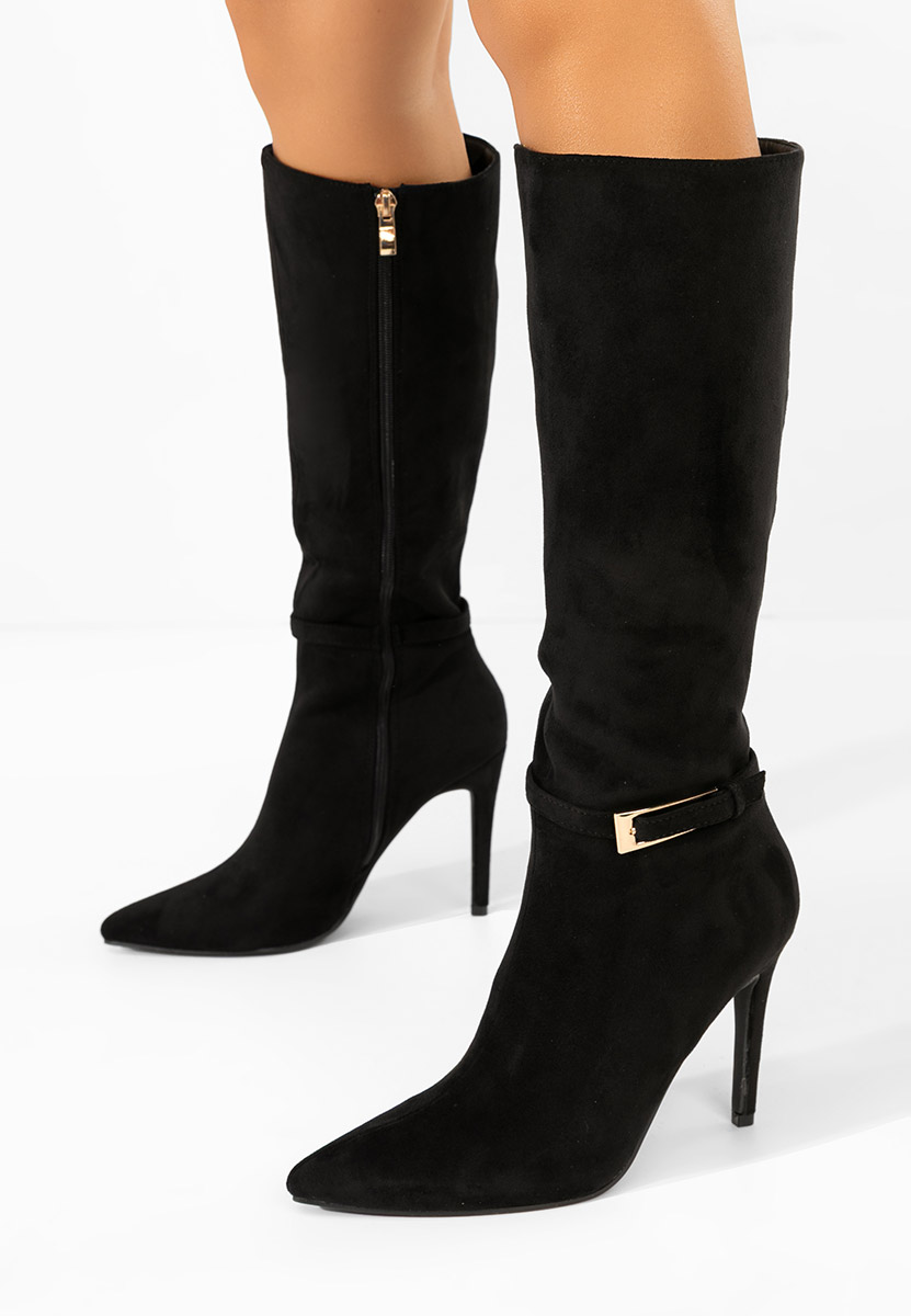 Narcisia fekete tűsarkú csizma