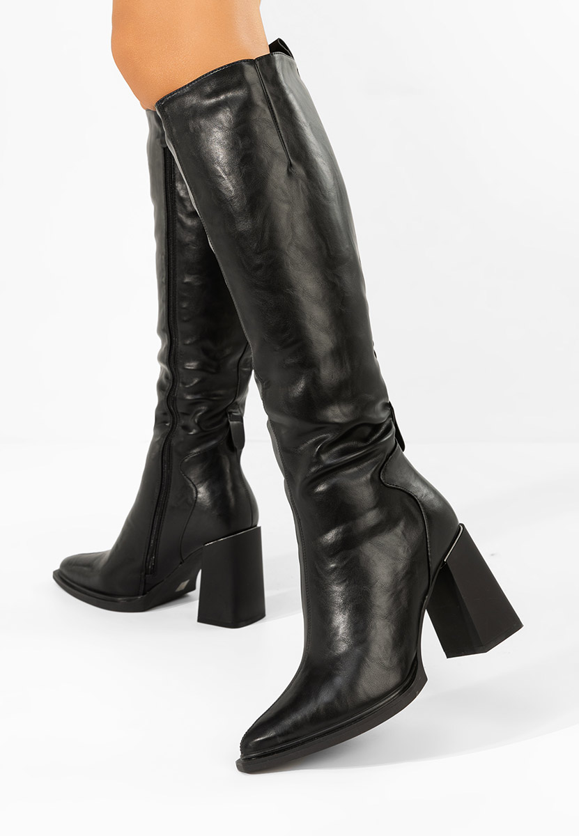 Ricardia fekete magassarkú csizma