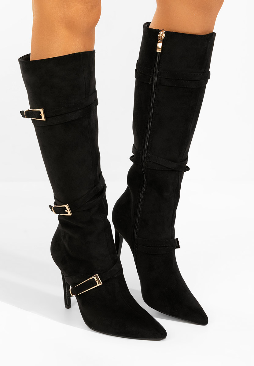 Ernesia fekete tűsarkú csizma