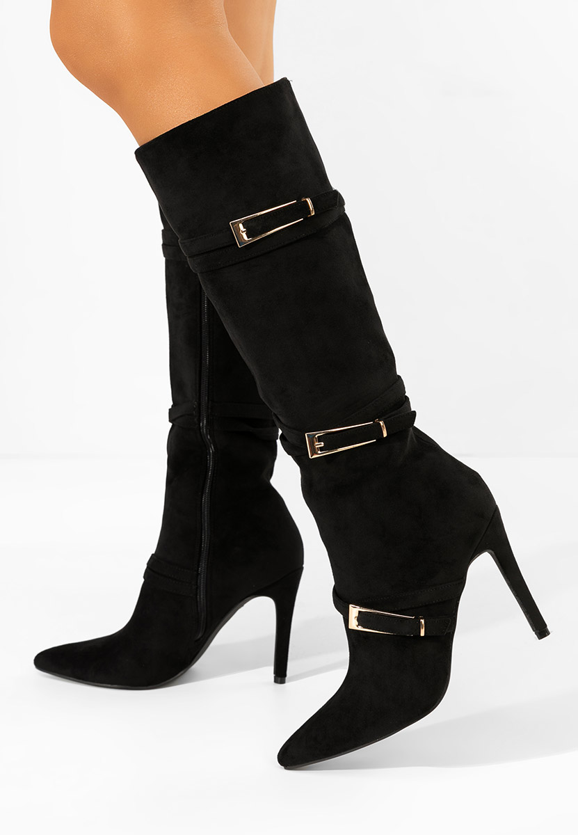 Ernesia fekete tűsarkú csizma