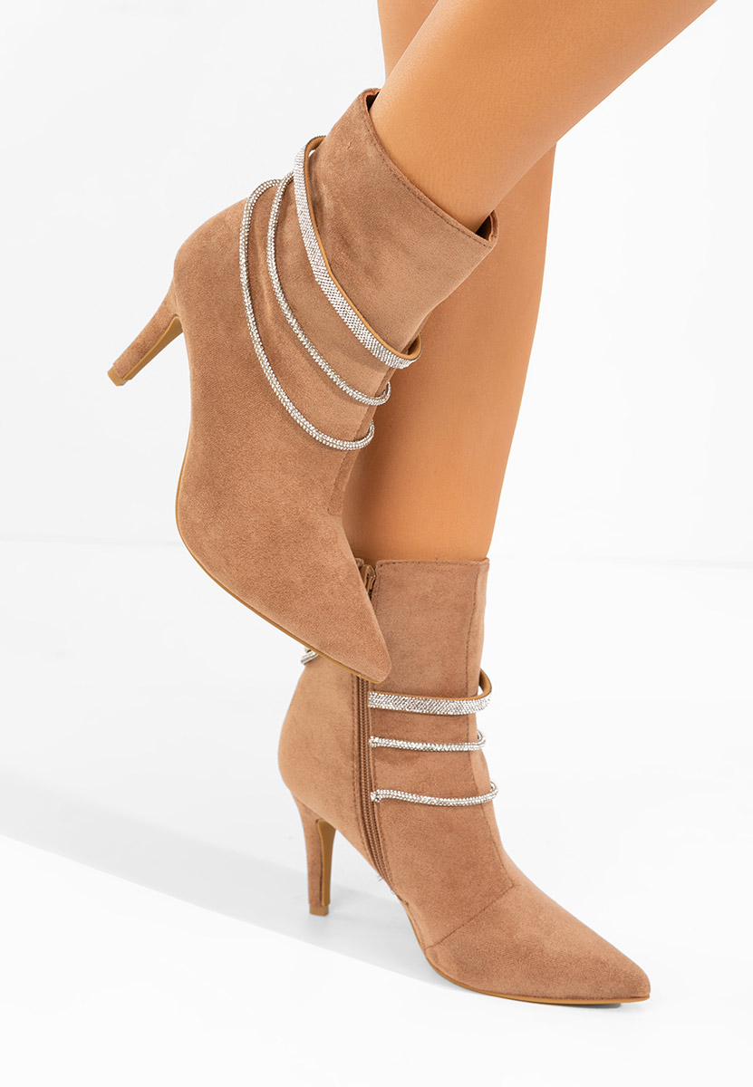 Lorreta camel elegáns női bokacipő