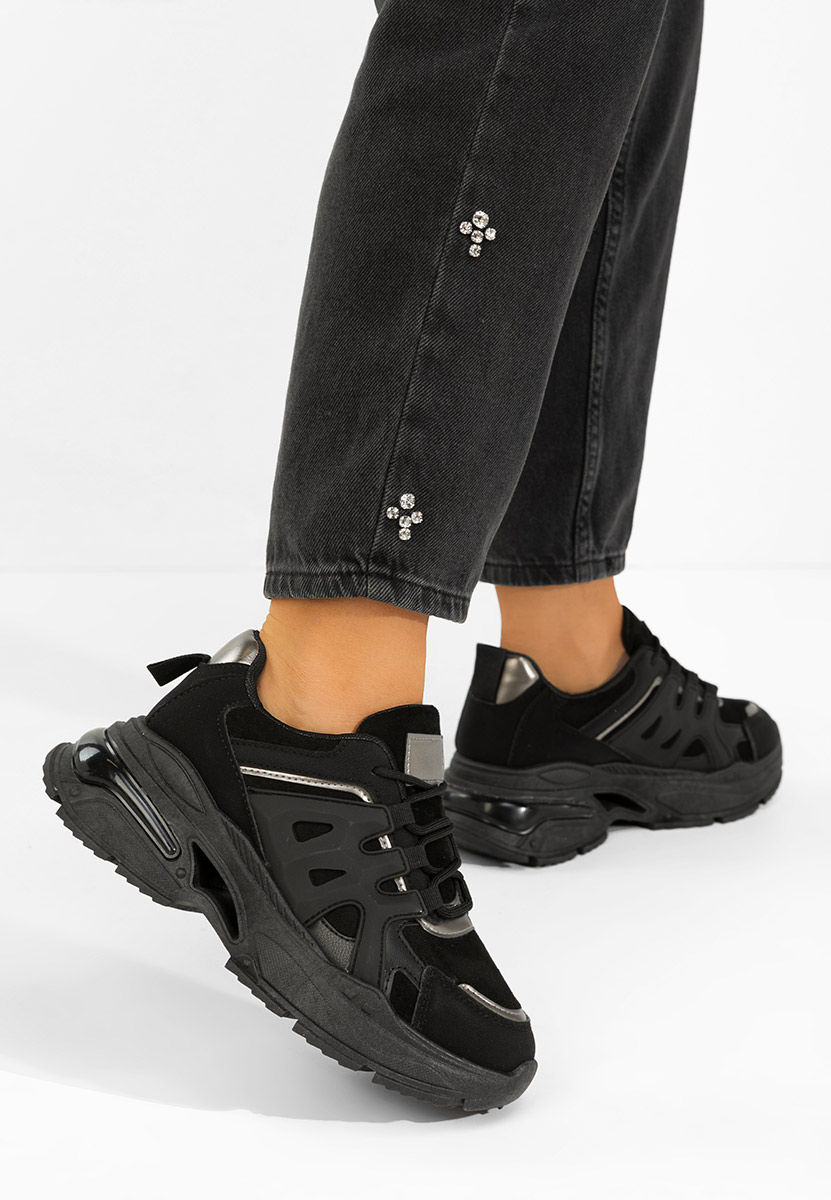 Alverisa fekete platform sneaker cipő 