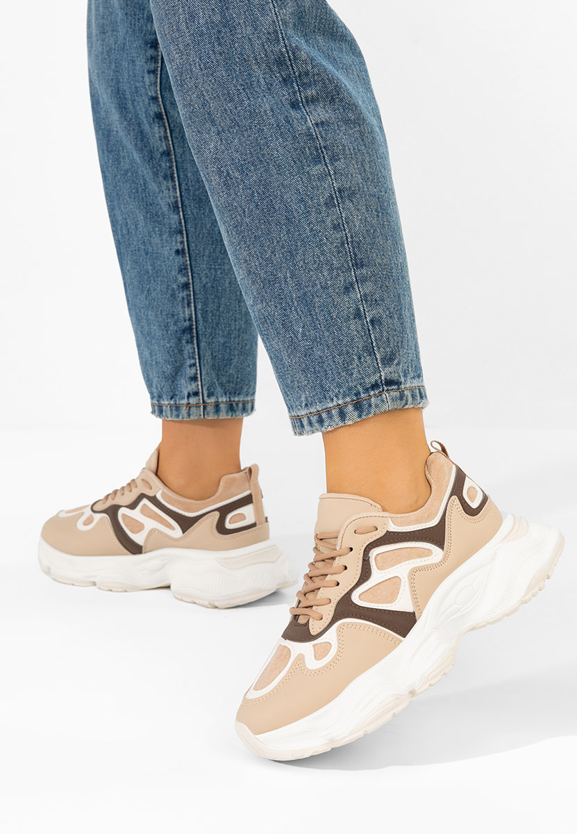 Glavora bézs telitalpú platform sneaker