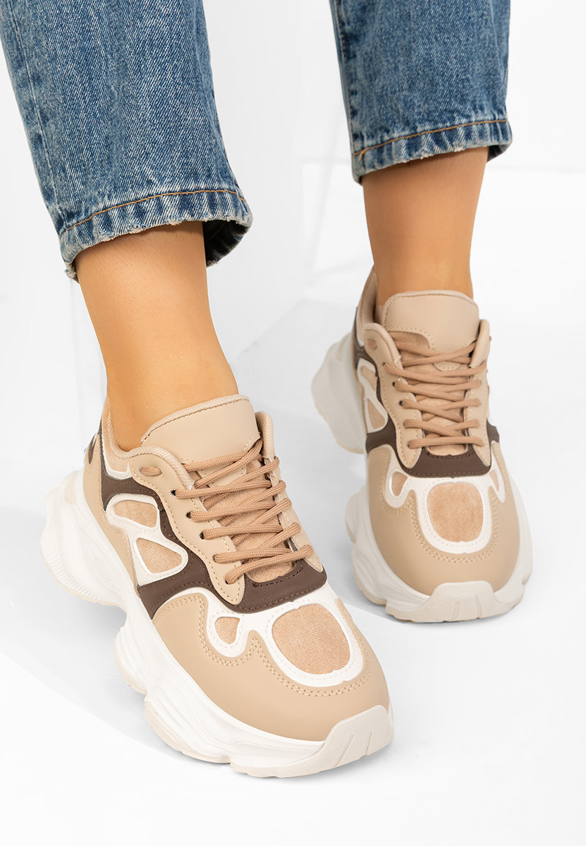 Glavora bézs telitalpú platform sneaker