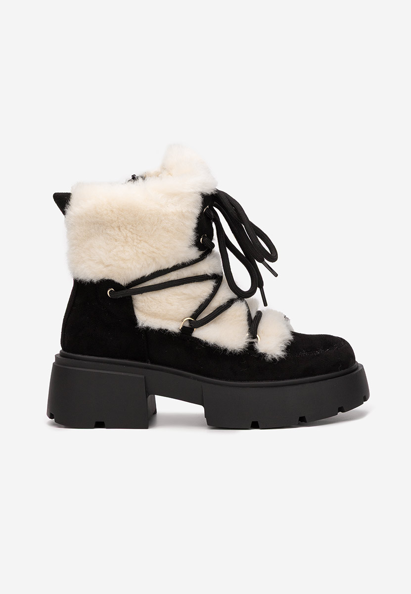 Aslyn fekete női téli bokacipő