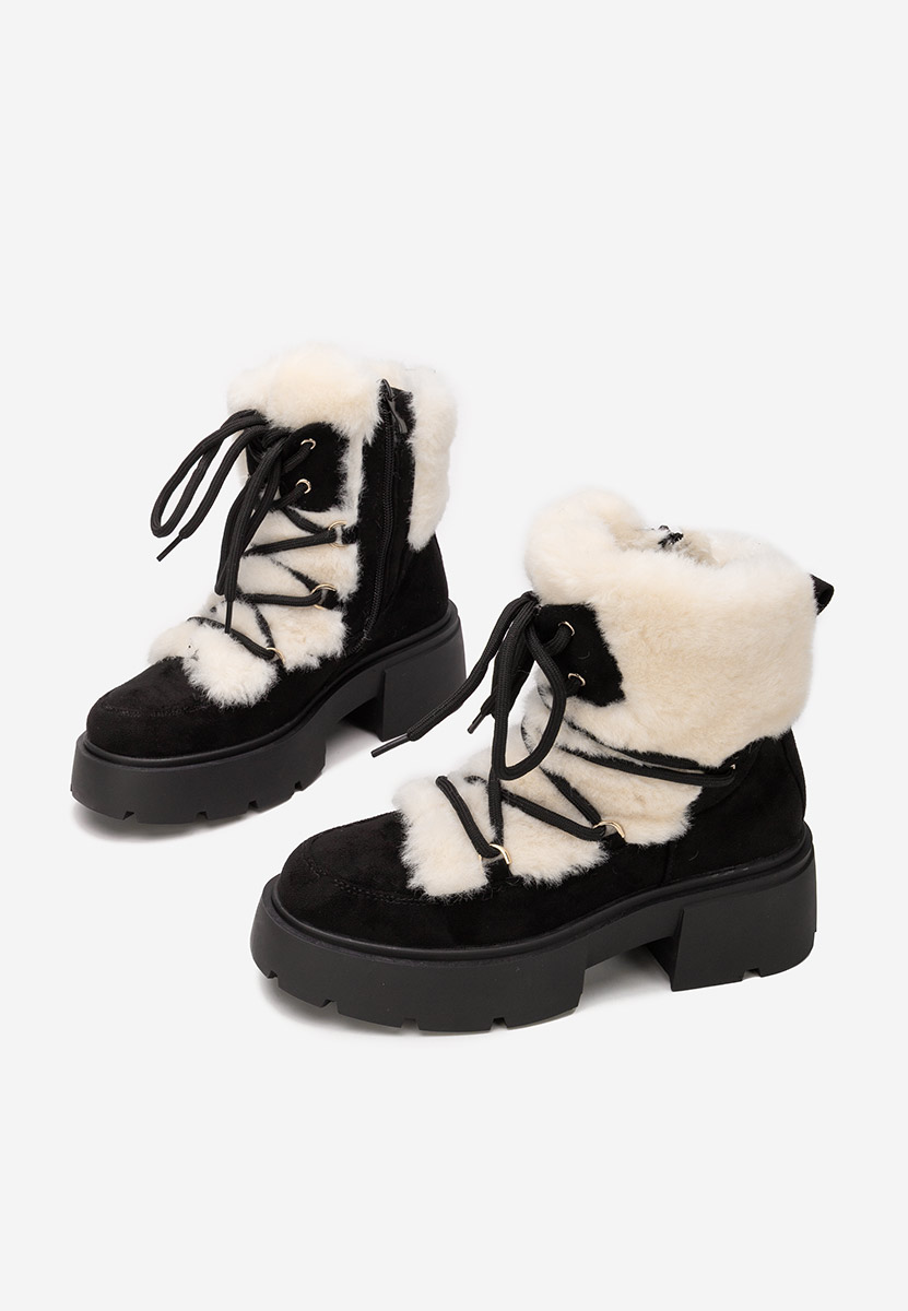 Aslyn fekete női téli bokacipő