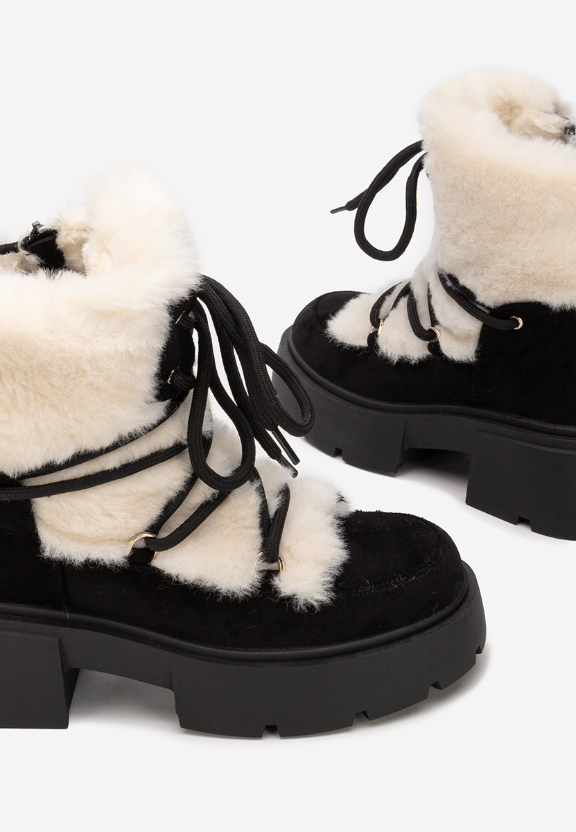 Aslyn fekete női téli bokacipő