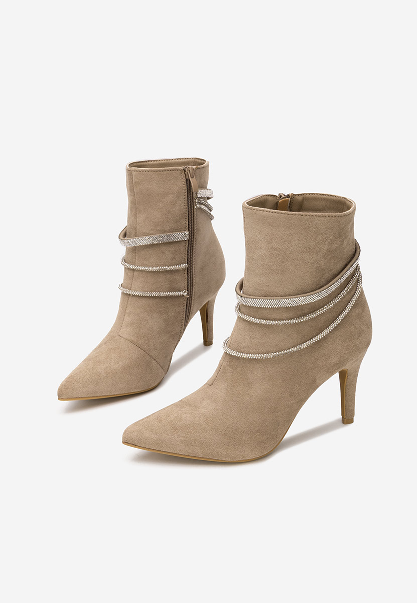 Lorreta khaki elegáns női bokacipő