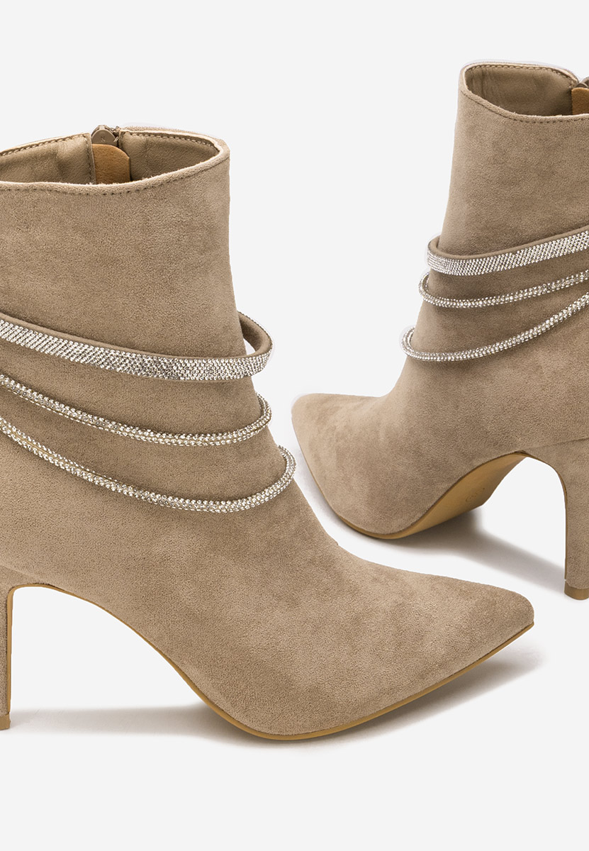 Lorreta khaki elegáns női bokacipő