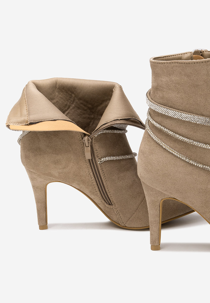 Lorreta khaki elegáns női bokacipő