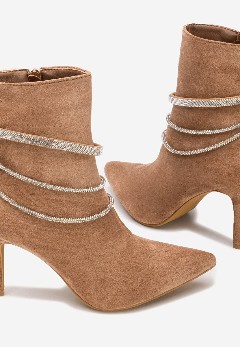 Lorreta camel elegáns női bokacipő