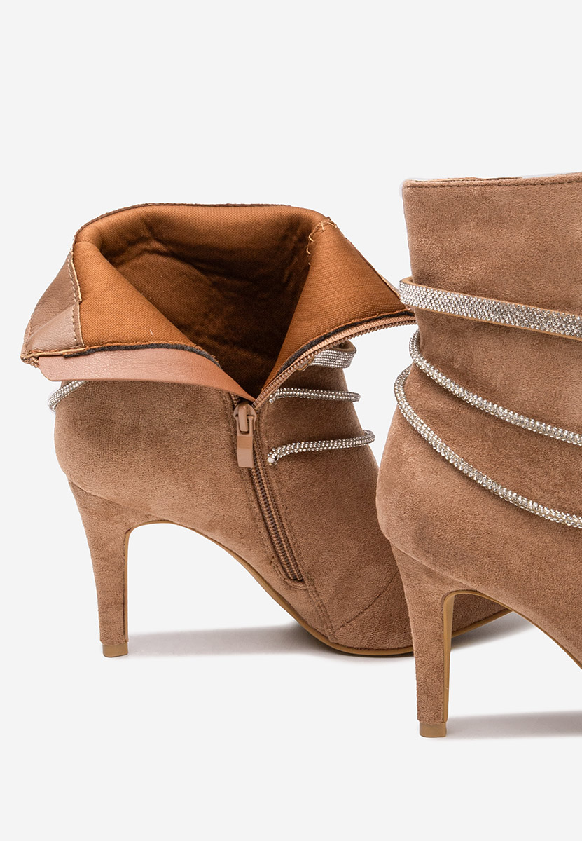 Lorreta camel elegáns női bokacipő