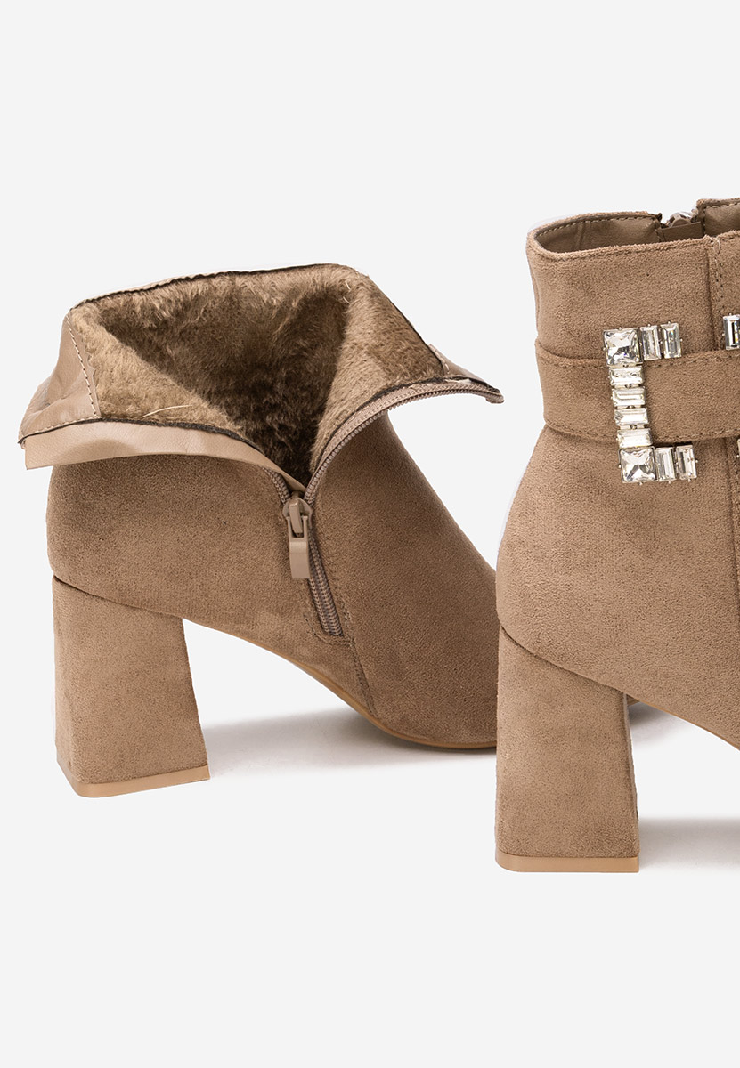 Lievine khaki elegáns női bokacsizma