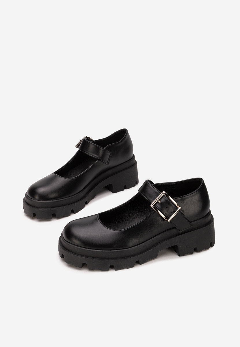 Masovia fekete telitalpú platform cipő