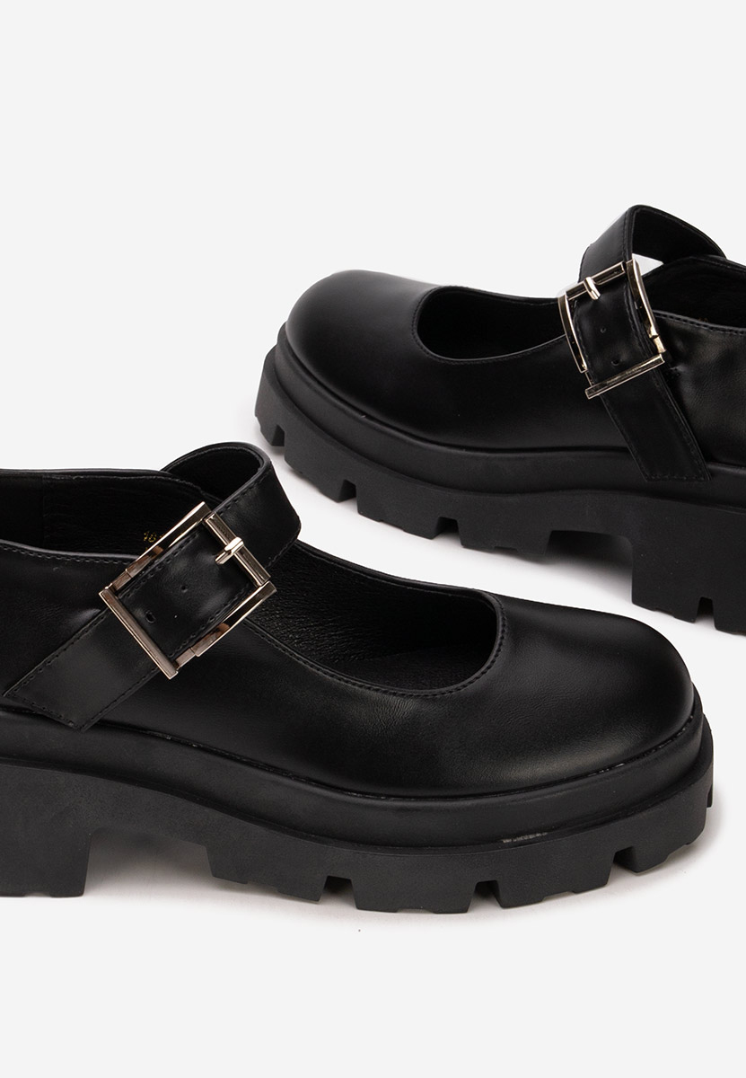 Masovia fekete telitalpú platform cipő