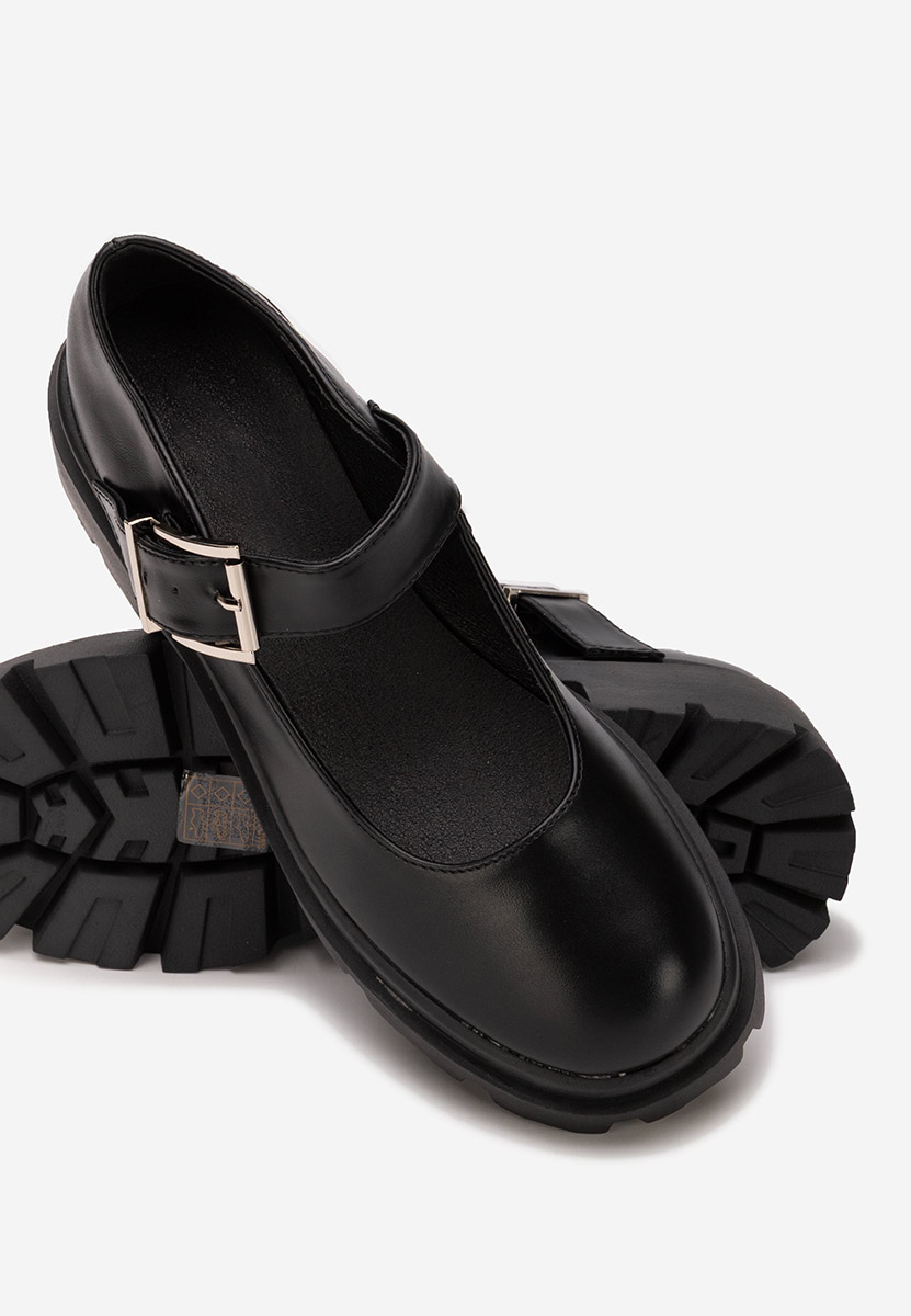 Masovia fekete telitalpú platform cipő