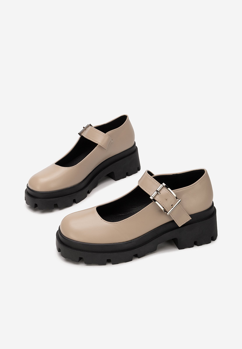 Masovia bézs telitalpú platform cipő