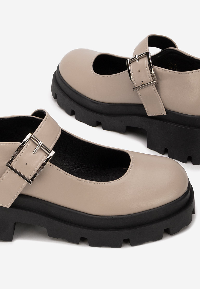 Masovia bézs telitalpú platform cipő