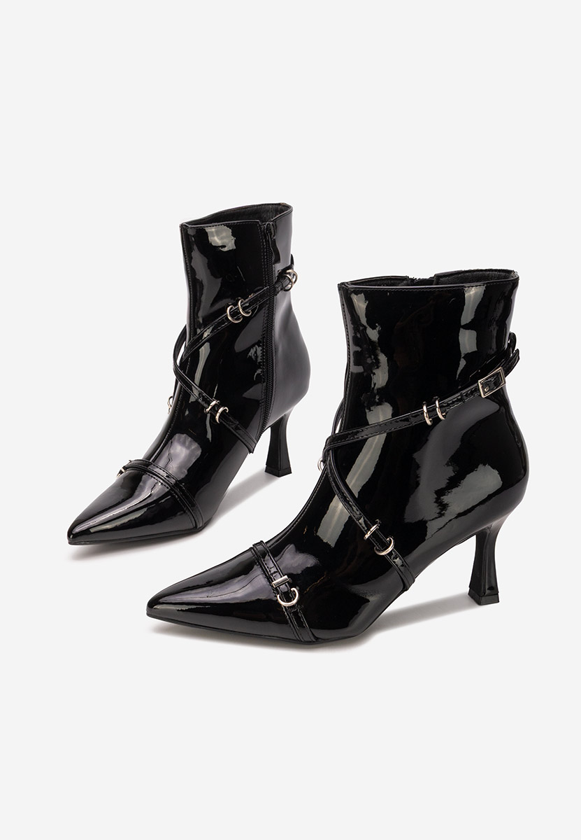 Marcelia fekete tűsarkú bokacipő