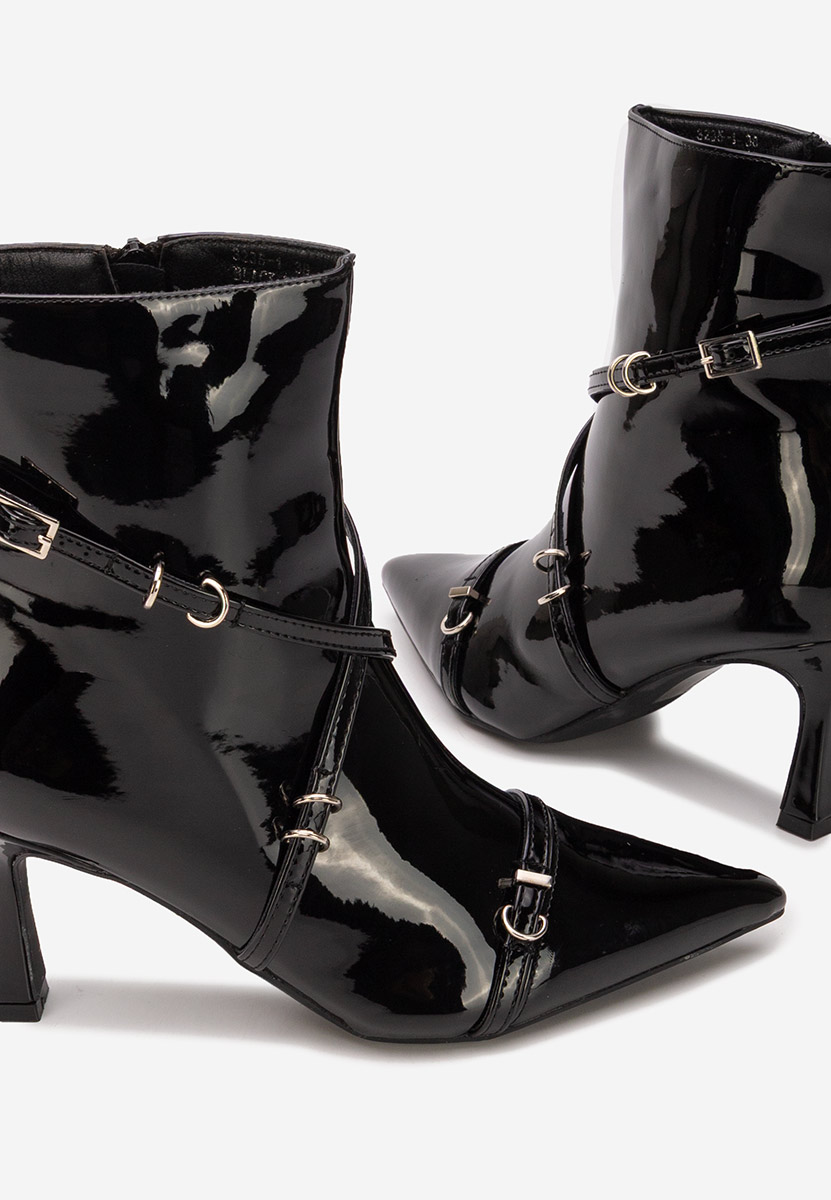 Marcelia fekete tűsarkú bokacipő